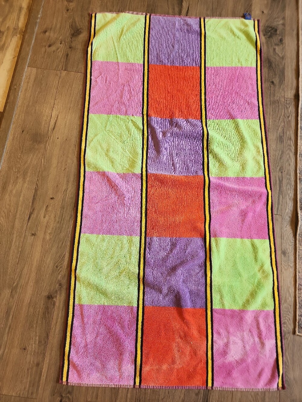 Gramercy Colorblock Bath Towel Brastilo Checked Beach 100% Cotton Brazil Vintage